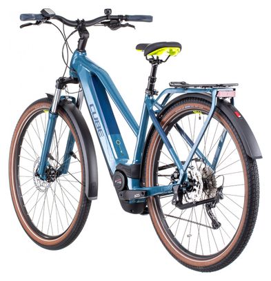 Vélo de Ville Électrique Cube Kathmandu Hybrid One 500 Trapeze Shimano Deore 10V 500 Wh 700 mm Bleu Teal 2022