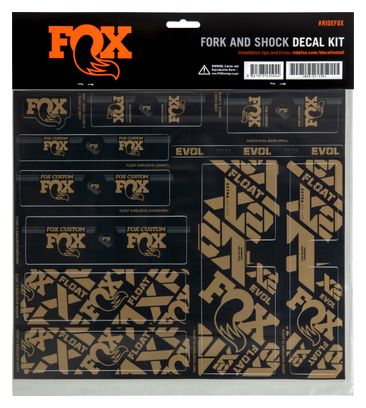 Kit Stickers Fox Racing Shox Fourche et Amortisseur Or Kashima