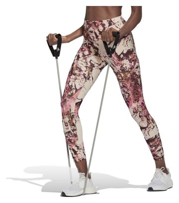 adidas running Yoga Essentials Print Beige Pink Donna Long Tights