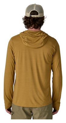 Maglietta a maniche lunghe Patagonia Cap Cool Ultra Hoody marrone da uomo