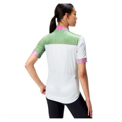 Kurzarm Trikot Women Endura FS260 Weiß/Grün