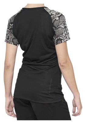 Women&#39;s Short Sleeve Jersey 100% Airmatic Jersey Black Python