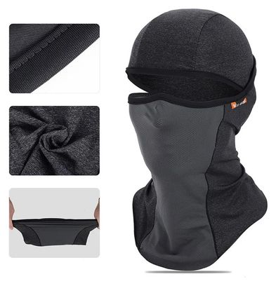 Cachecou Masque Solaire Soie Glacée Protection Totale Eté Gris Foncé