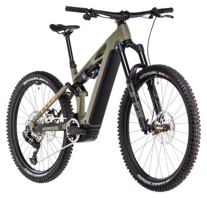 VTT Électrique Tout-Suspendu Cube Stereo Hybrid One77 HPC TM 800 Sram GX Eagle AXS 12V 800 Wh 29''/27.5'' Vert Dusty Olive 2025