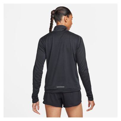 Camiseta <strong>Nike Dri-Fit Swoosh 1/2 Zip</strong> Negra, Mujer