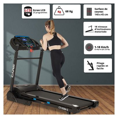 Tapis de course Connecté CARE - CT-5584-3 - 18km/h - Kinomap