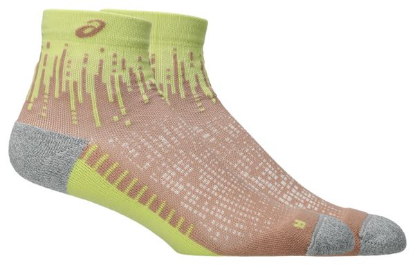 Asics Performance Run Quarter Socks Pink/Yellow