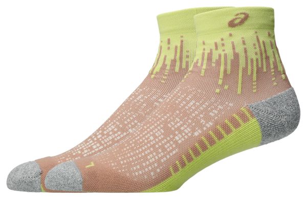 Asics Performance Run Quarter Socks Pink/Yellow