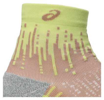 Asics Performance Run Quarter Socks Pink/Yellow