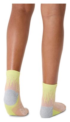 Asics Performance Run Quarter Socks Pink/Yellow