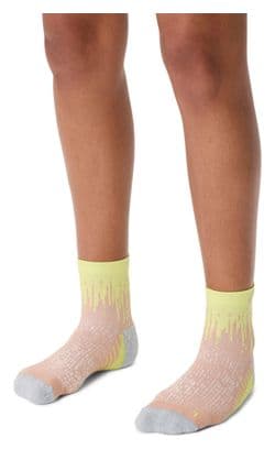 Asics Performance Run Quarter Socks Pink/Yellow