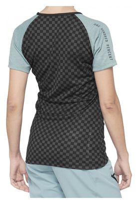 Maglia donna manica corta 100% maglia Airmatic Seafoam Checkers