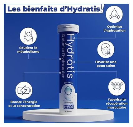 HYDRATIS - 20 Pastilles Pastèque Effervescentes-Riche en Minéraux