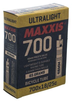 MAXXIS Chambre à Air ULTRALIGHT 700 x 18/25mm Valve Presta 48mm