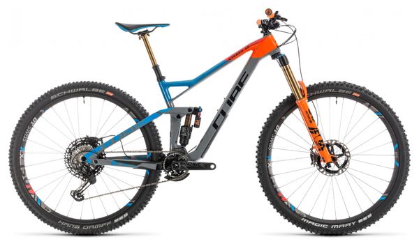 Cube Full Suspension Stereo 150 C:68 Actionteam 29 Shimano XTR  12s 27,5'' Grey / Blue / Orange 2019
