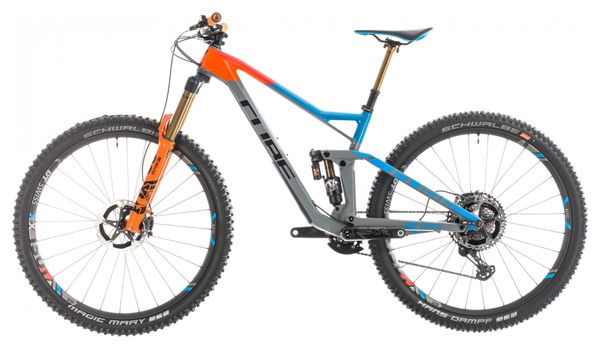 Cube Full Suspension Stereo 150 C:68 Actionteam 29 Shimano XTR  12s 27,5'' Grey / Blue / Orange 2019