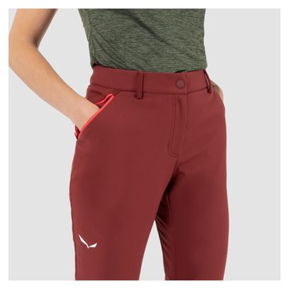 Pantalón Softshell Salewa Dolomia Mujer Rojo
