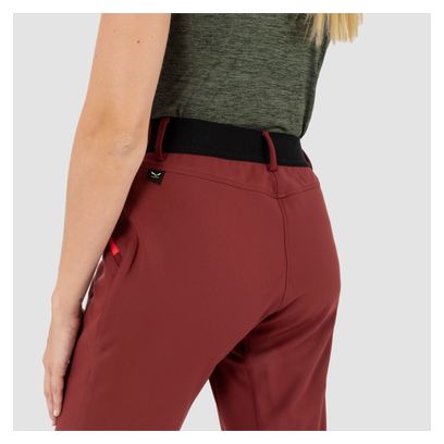 Pantalón Softshell Salewa Dolomia Mujer Rojo