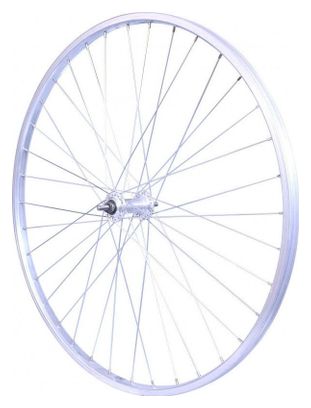 ROUE 650B 275  AVANT JANTE ALU SIMPLE PAROI ARGENT FREIN PATIN MOYEU ALU ECROUS .