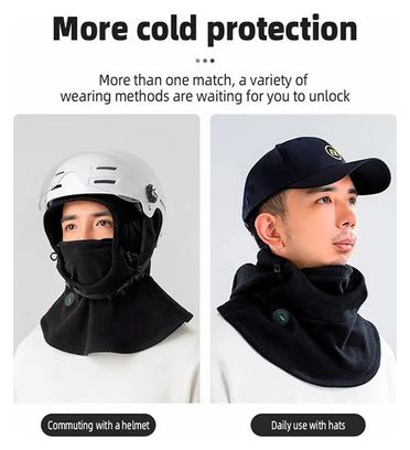 scarf fleece 3-in-1 windproof long black