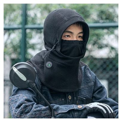scarf fleece 3-in-1 windproof long black