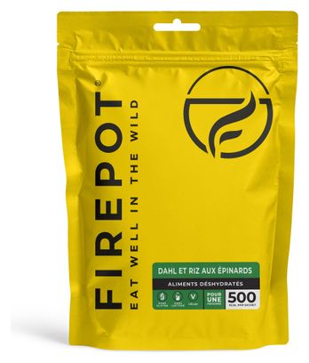 Comida liofilizada Firepot: dahl y arroz con espinacas - 135 g