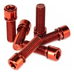 Stem Screw Salt Solid M8x25mm Red (6 Units)