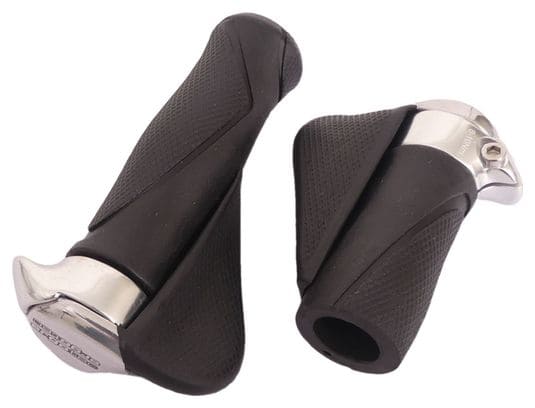 ERGOTEC Grips Mf1 Kraton / Aluminium 130 + 87 Mm - Noir