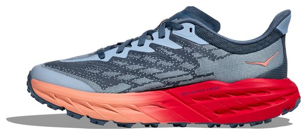 Hoka One One Speedgoat 5 Azul Rojo Rosa Zapatillas de trail para mujer