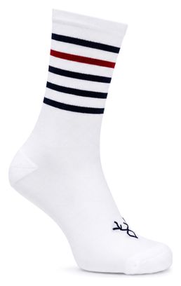 Par de calcetines LeBram Training blancos con rayas marineras