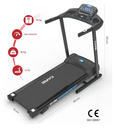 Tapis de course connecté - 14km/h - CARE - KINOMAP Bleu
