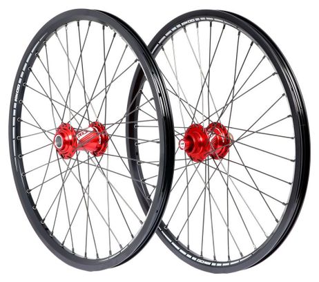 Paire de Roues Alu Expert SD M08 Disc Pride Control 36h Rouge