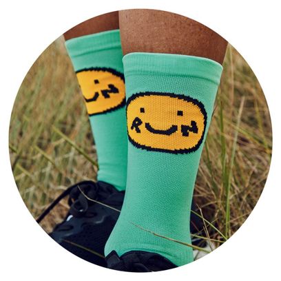 Pacific And Co Smile Run Turquoise Socks