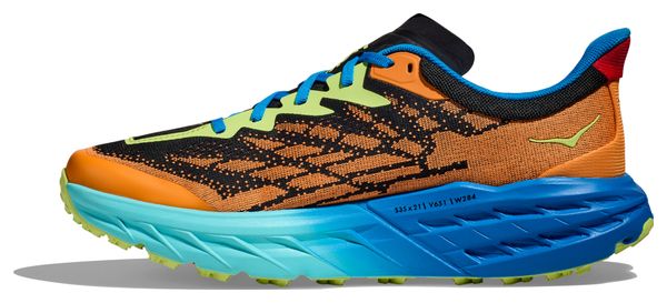 Chaussures Trail Hoka One One Speedgoat 5 Orange Bleu Vert Homme
