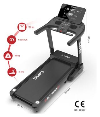 Tapis de course connecté 22 km/h - CARE - Fast Runner SP