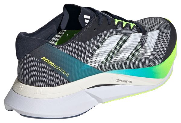 adidas Adizero Boston 12 Running Shoes Blue/Green Uomo