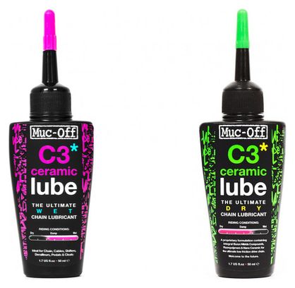 MUC-OFF Pack of C3 CERAMIC Dry and Wet 50ml Lube