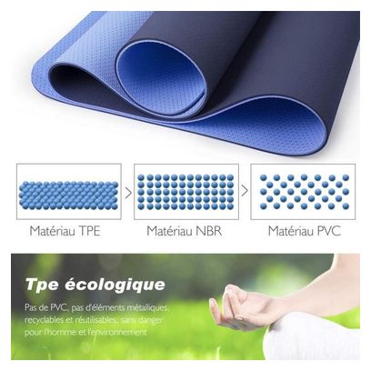 Tapis de Yoga  Tapis Gym  Couleur Bleu  183x61x0.6 cm  Tapis de Sol pour Sport  Fitness