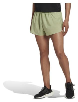 adidas running adizero 3in Split Shorts Green Women's