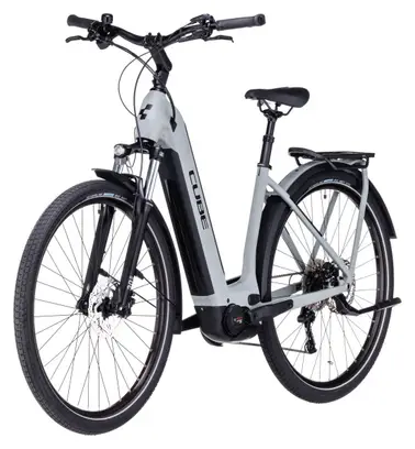 Vélo de Ville Électrique Cube Kathmandu Hybrid One 750 Easy Entry Shimano Deore 10V 750 Wh 700 mm Gris Vert Swamp 2023