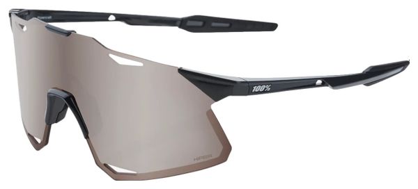 100% Hypercraft Glasses Black Gloss Silver Mirror Lenses Hyper
