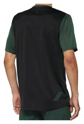 Maillot de manga corta Ridecamp 100% Negro / Verde Bosque