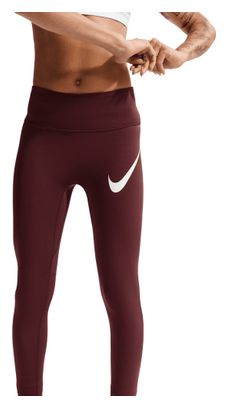 Collant 7/8 Nike Tempo Swoosh Run marroni da donna