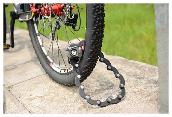 Bike lock foldable with clés and support of mount