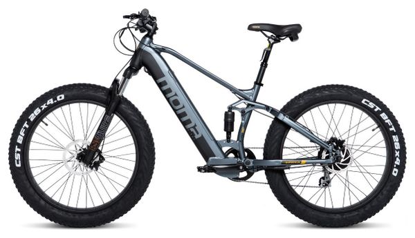 Moma Bikes E-MTB, FATBIKE 26'PRO, Equipped Full SHIMANO, Frenos de Disco Hydraulicos s, Bat. Ion Lithium integrada y extraible de 48V 13Ah / 1,60m - 1,80m