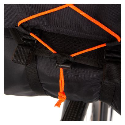 Lenkertasche Restrap Bar Bag Holster mit wasserdichter Tasche / 14 + 3 L / Schwarz Orange