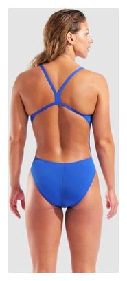 Bañador de una pieza para mujer con espalda descubierta Challenge Back azul oscuro 