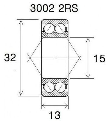 Roulement B3 - BLACKBEARING - 3002 2rs