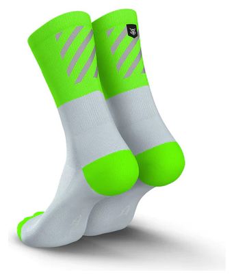 Incylence High-Viz V2 Running Socks Fluorescent Green/White