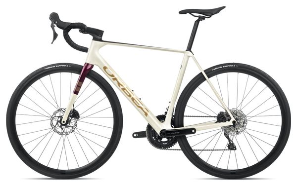 Orbea Orca M30 Bicicletta da strada Shimano 105 12S 700 mm Avorio Bianco Rosso Borgogna 2024